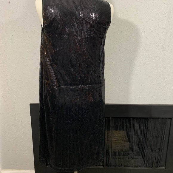Maggie Barnes NWT SEQUIN BLACK Sheath Dress - Picture 3 of 8
